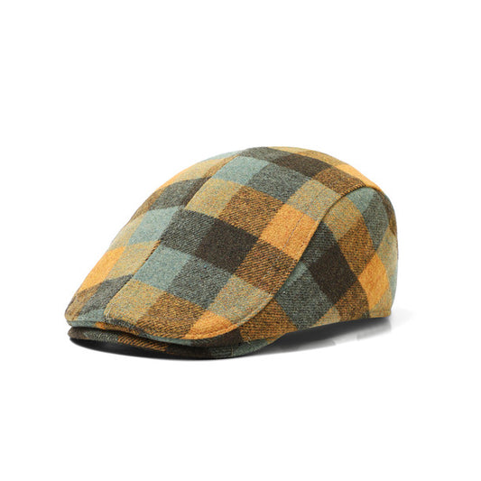 70s Style Plaid Flat Cap